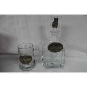 Heritage Metal Fine Pewter Doe & Buck Decanter and Mug
